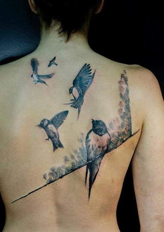 Tattoo with five birds