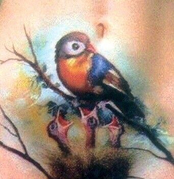 Bird on nest tattoo