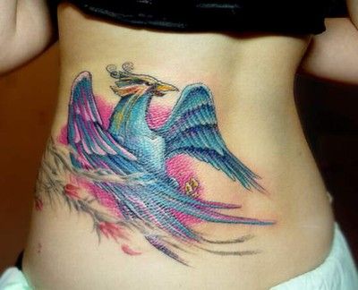 Blue bird with awesome wings tattoo