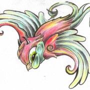 Cartoon bird tattoo design