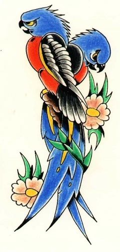 Parrots tattoo design