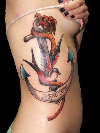 Swallow and anchor tattoo