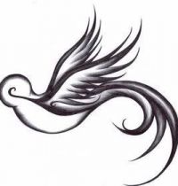 Black swallow tattoo design