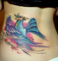 Blue bird with awesome wings tattoo