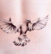 Dove with spread wings tattoo
