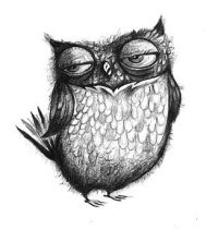 Funny owl tattoo design