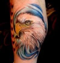 Head of white eagle tattoo