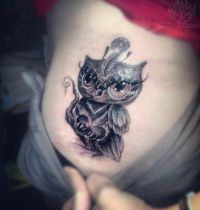 Owl with feather on forehead