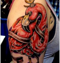 Red bird tattoo