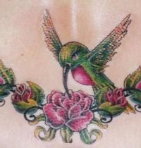 Roses and hummingburd tattoo