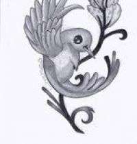Swallow and flower tattoo design