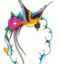 Swallow and hibiscus tattoo design