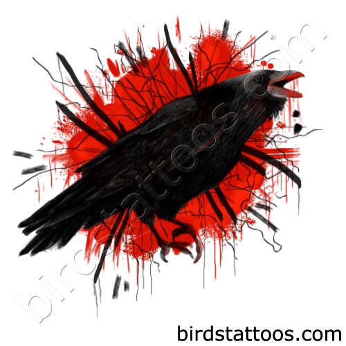 Black bird magpie tattoo design