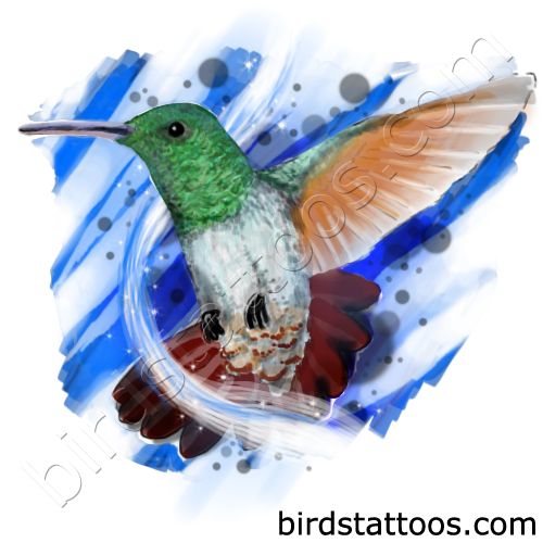 Colourful hummingbird tattoo