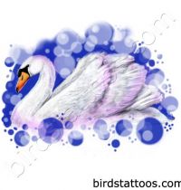 White swan tattoo design